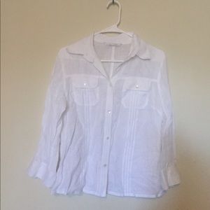 Peter Nygard cotton blouse gorgeous details M